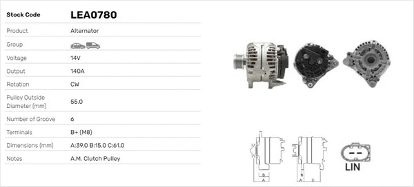 Alternateur LUSA LEA0780