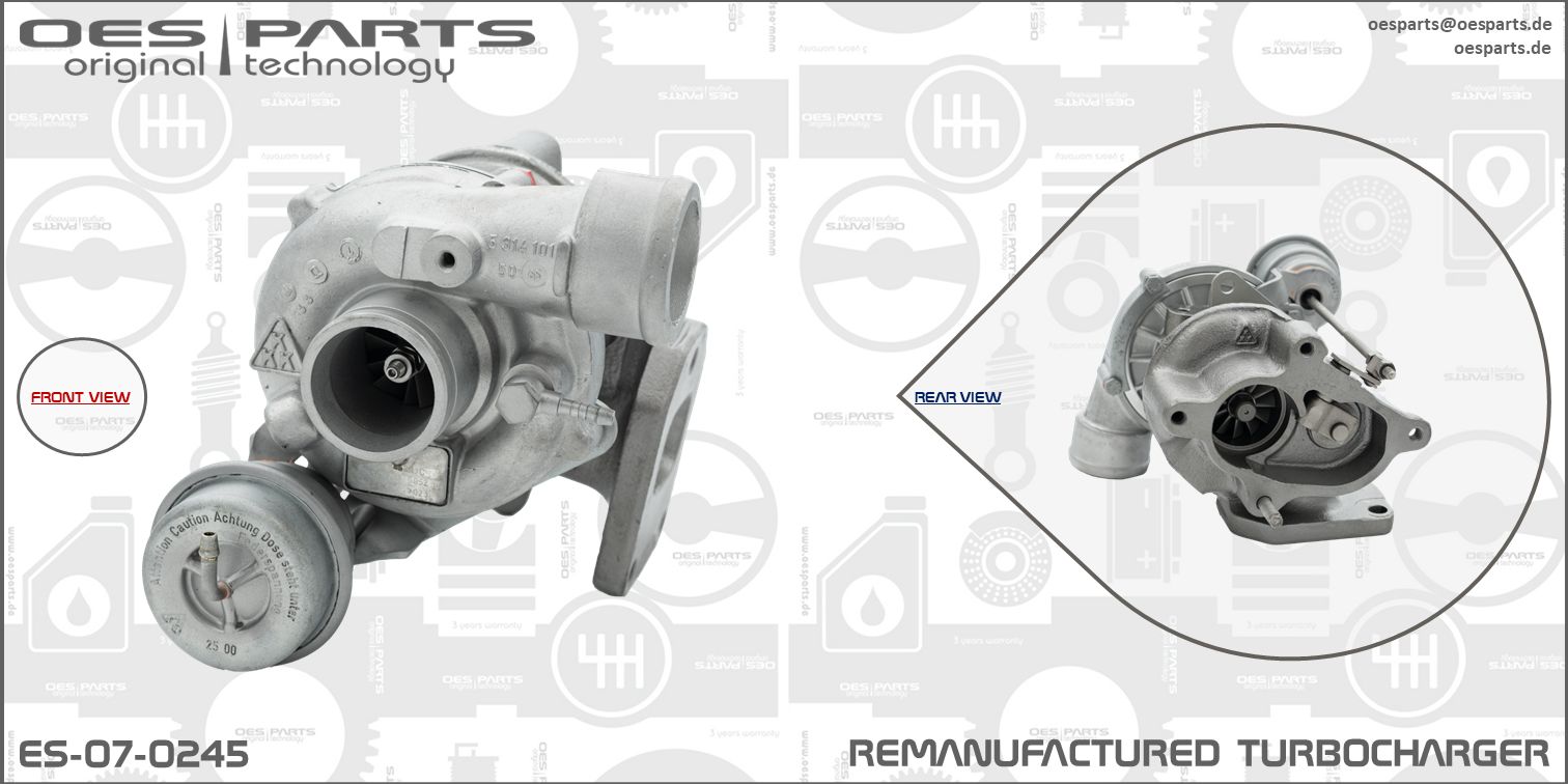 Turbocompresseur, suralimentation OES PARTS ES-07-0245