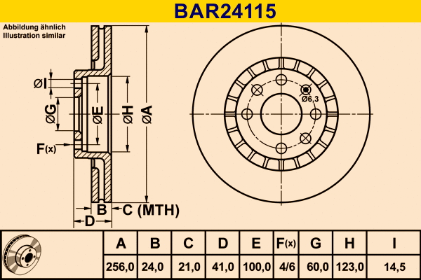 Disque de frein BARUM BAR24115