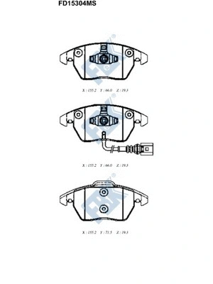 Kit de plaquettes de frein, frein à disque FBK FD15304MS
