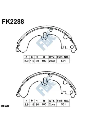 Jeu de mâchoires de frein FBK FK2288