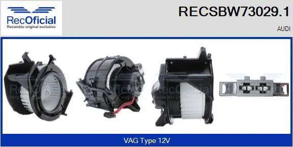 Pulseur d'air habitacle RECOFICIAL RECSBW73029.1