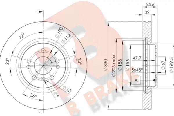 Disque de frein R BRAKE 78RBD23507
