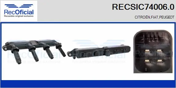 Bobine d'allumage RECOFICIAL RECSIC74006.0