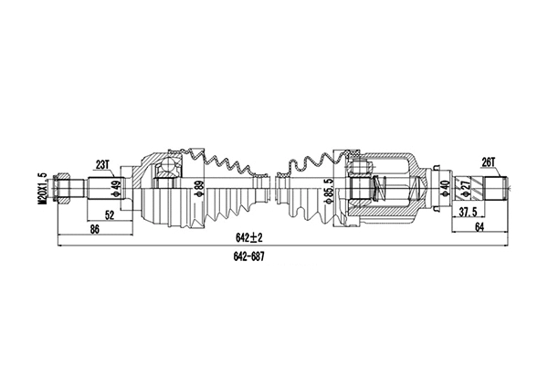 Arbre de transmission DYNAMATRIX DDS250353