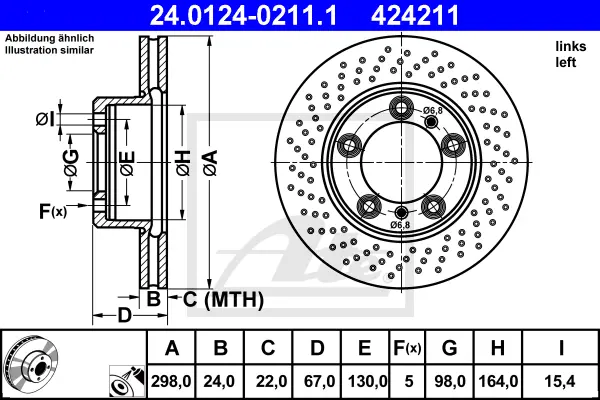 Disque de frein ATE-APAC 24.0124-0211.1