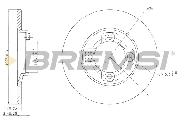 Disque de frein BREMSI CD6113S
