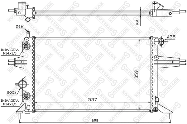 Radiateur, refroidissement du moteur STELLOX 10-26066-SX