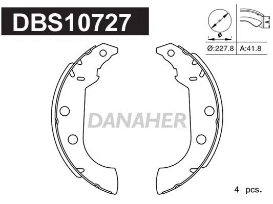 Jeu de mâchoires de frein DANAHER DBS10727