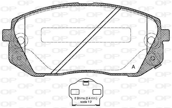 Kit de plaquettes de frein, frein à disque OPEN PARTS BPA1302.02