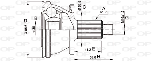Jeu de joints, arbre de transmission OPEN PARTS CVJ5433.10