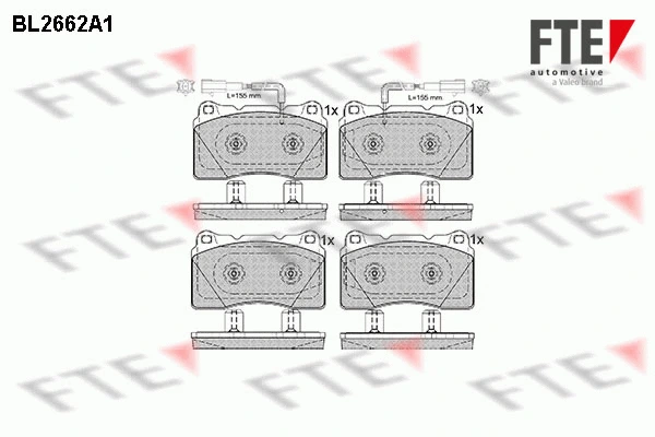 Kit de plaquettes de frein, frein à disque FTE 9010901