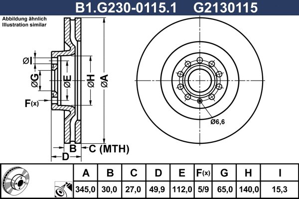 Disque de frein GALFER B1.G230-0115.1