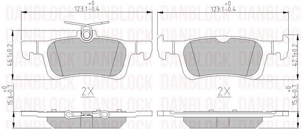 Kit de plaquettes de frein, frein à disque DANBLOCK DB 511175