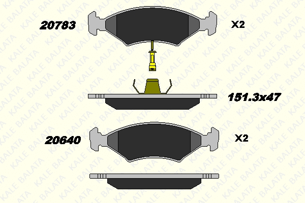 Kit de plaquettes de frein, frein à disque KALE 20783 180 05