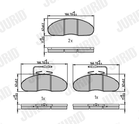 Kit de plaquettes de frein, frein à disque JURID 572374J