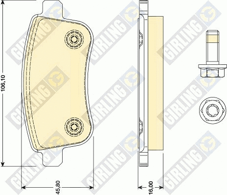 Kit de plaquettes de frein, frein à disque GIRLING 6117911