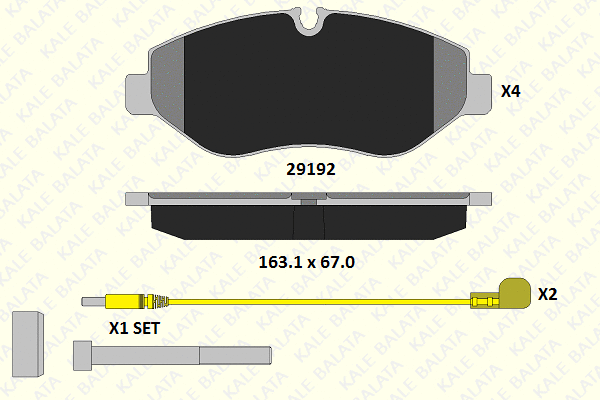 Kit de plaquettes de frein, frein à disque KALE 29192 209 44