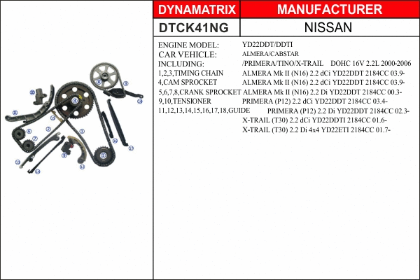 Kit de distribution par chaîne DYNAMATRIX DTCK41NG