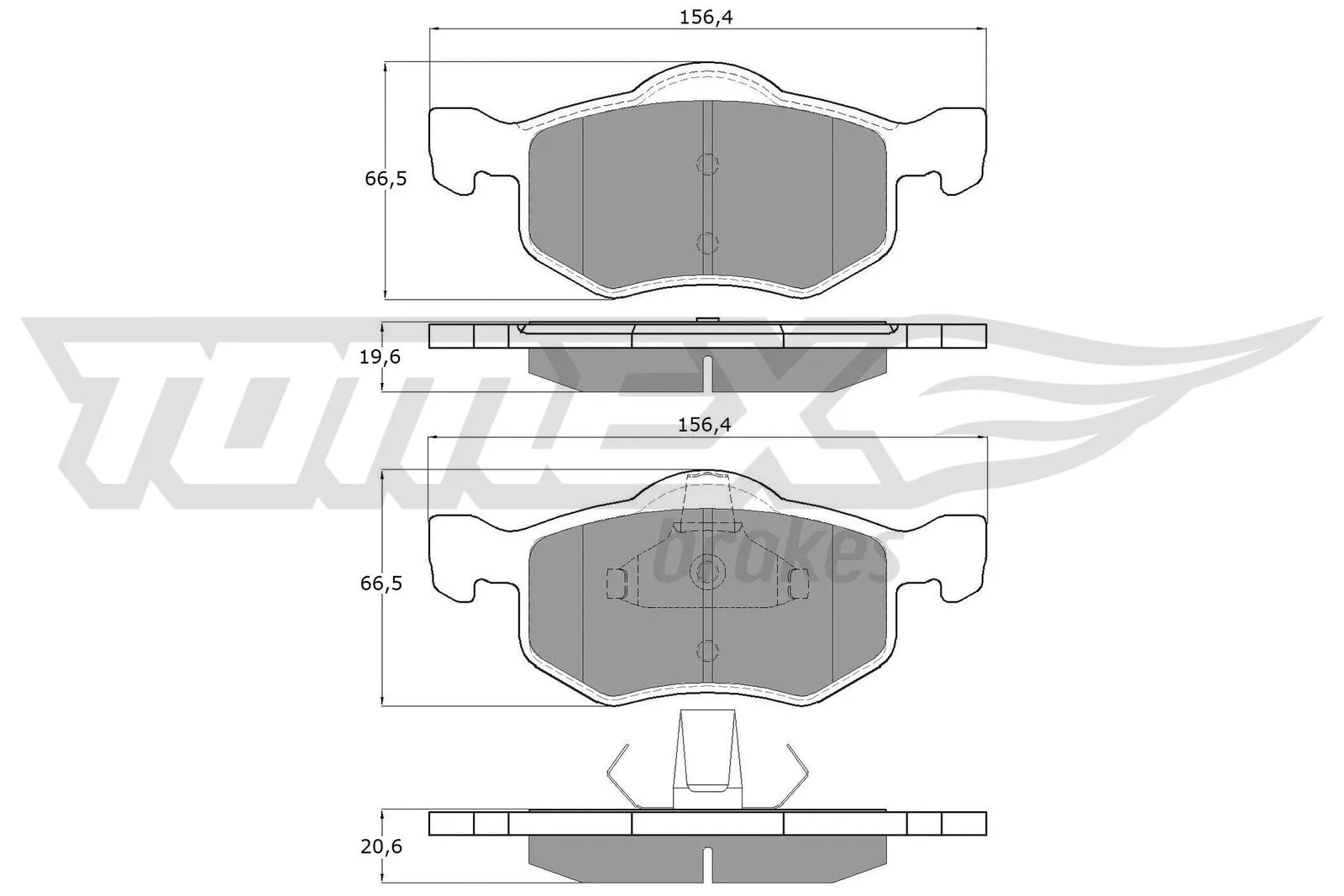Kit de plaquettes de frein, frein à disque TOMEX Brakes TX 18-93