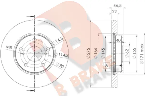 Disque de frein R BRAKE 78RBS22890