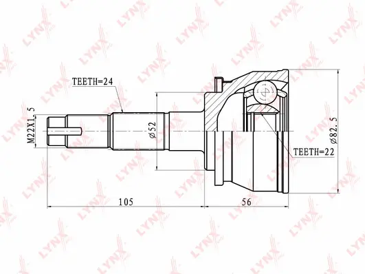 Jeu de joints, arbre de transmission LYNXAUTO CO-5729