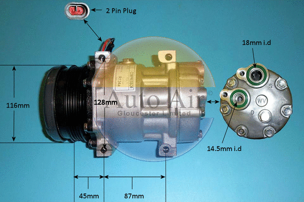 Compresseur, climatisation AUTO AIR GLOUCESTER 14-8148P
