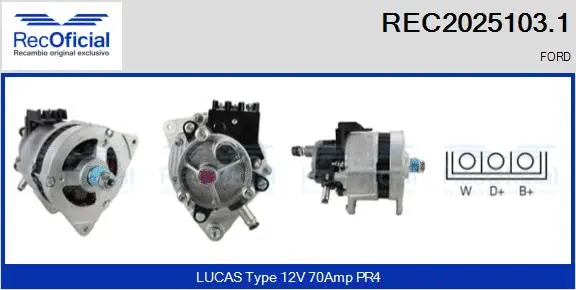 Alternateur RECOFICIAL REC2025103.1