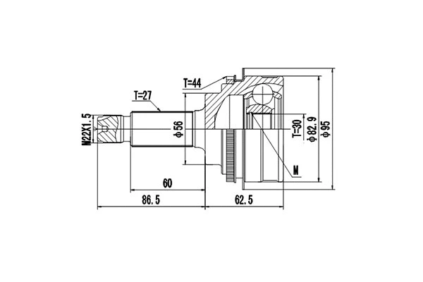 Jeu de joints, arbre de transmission DYNAMATRIX DCV856009