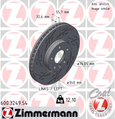 Disque de frein ZIMMERMANN 600.3249.54