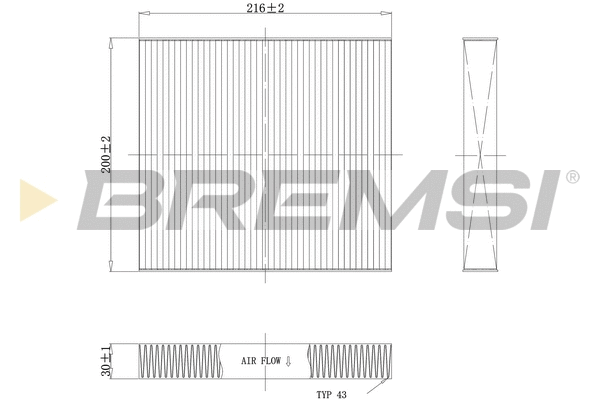 Filtre, air de l'habitacle BREMSI FC1341
