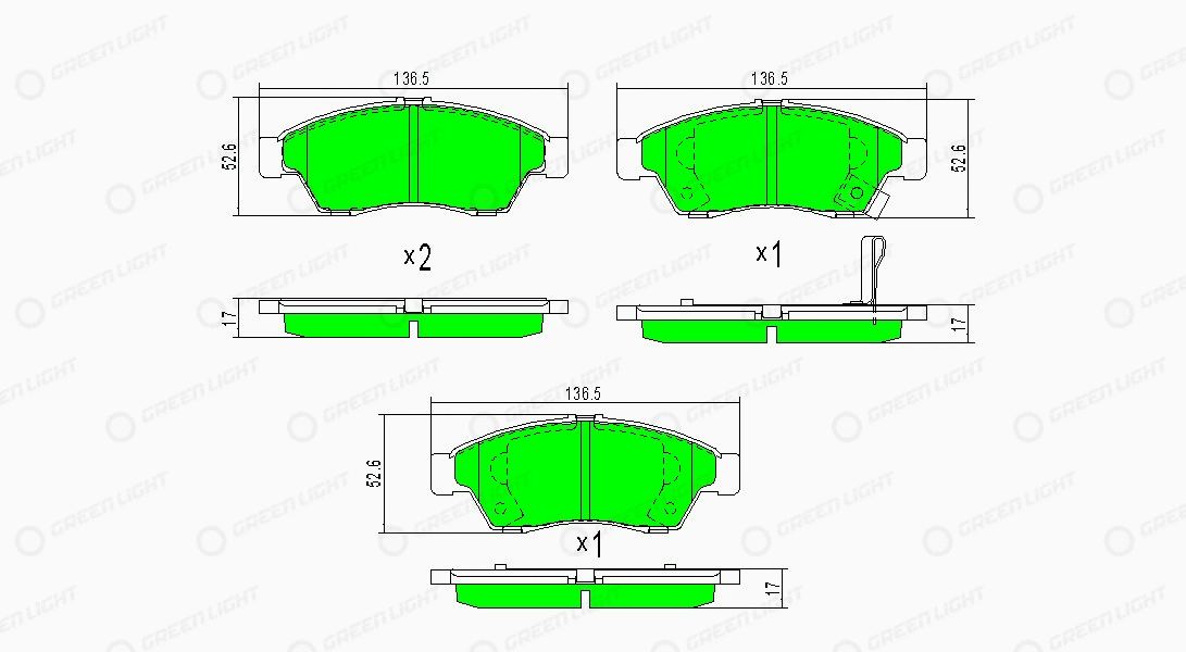 Kit de plaquettes de frein, frein à disque Automotive Adriado GLBP0382