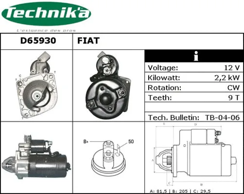 Démarreur Technika D65930