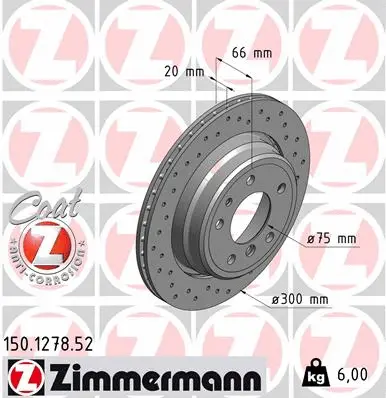 Disque de frein ZIMMERMANN 150.1278.52
