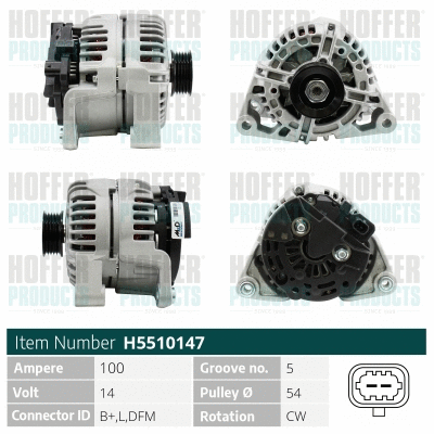 Alternateur HOFFER H5510147