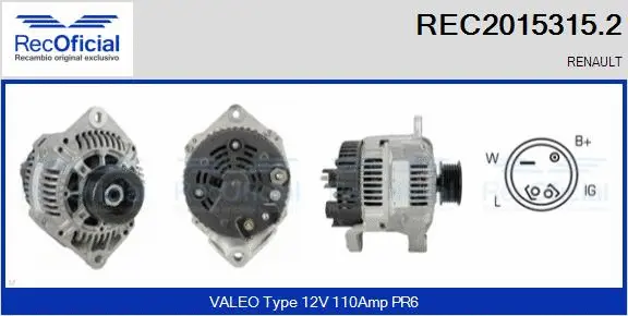 Alternateur RECOFICIAL REC2015315.2