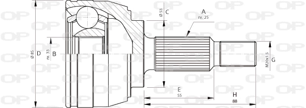 Jeu de joints, arbre de transmission OPEN PARTS CVJ5705.10