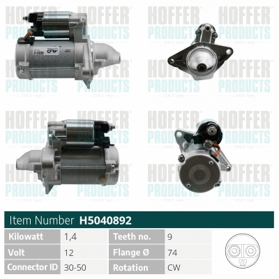 Démarreur HOFFER H5040892