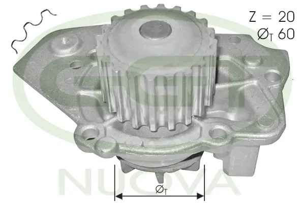 Pompe à eau, refroidissement du moteur GGT PA10116