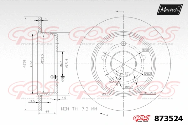 Disque de frein MAXTECH 873524