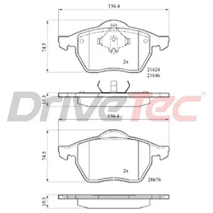 Kit de plaquettes de frein, frein à disque DriveTec DPAD1407