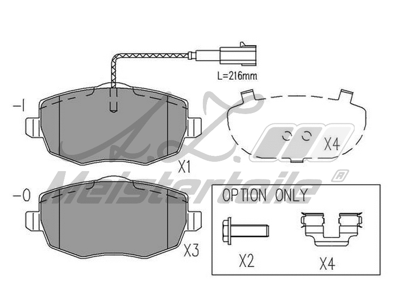 Kit de plaquettes de frein, frein à disque A.Z. Meisterteile AZMT-44-022-1669