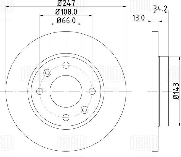 Disque de frein TRIALLI DF 095209