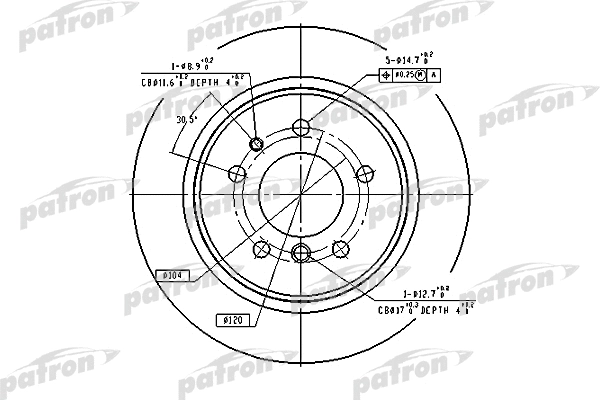 Disque de frein PATRON PBD2557