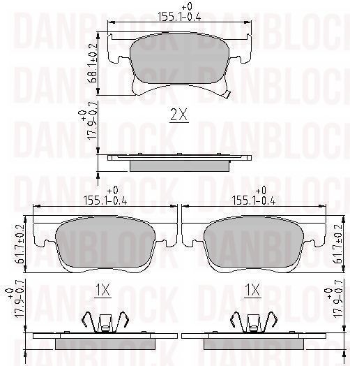 Kit de plaquettes de frein, frein à disque DANBLOCK DB 511266