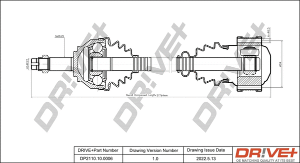 Arbre de transmission Dr!ve+ DP2110.10.0006