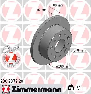 Disque de frein ZIMMERMANN 230.2372.20