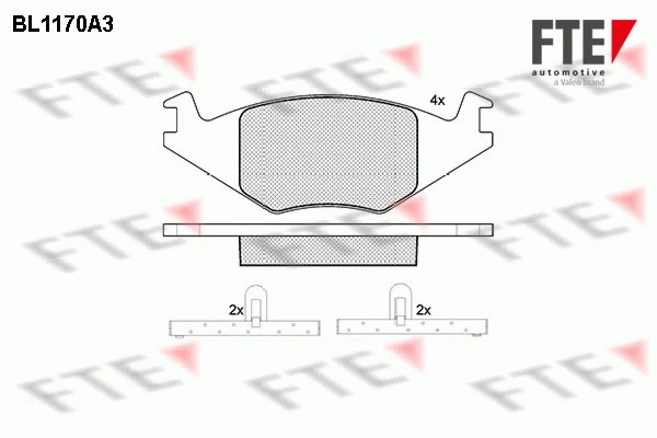 Kit de plaquettes de frein, frein à disque FTE 9010048