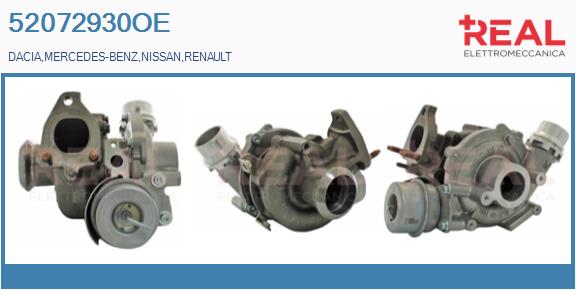 Turbocompresseur, suralimentation REAL 52072930OE