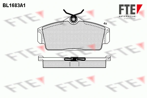 Kit de plaquettes de frein, frein à disque FTE 9010293